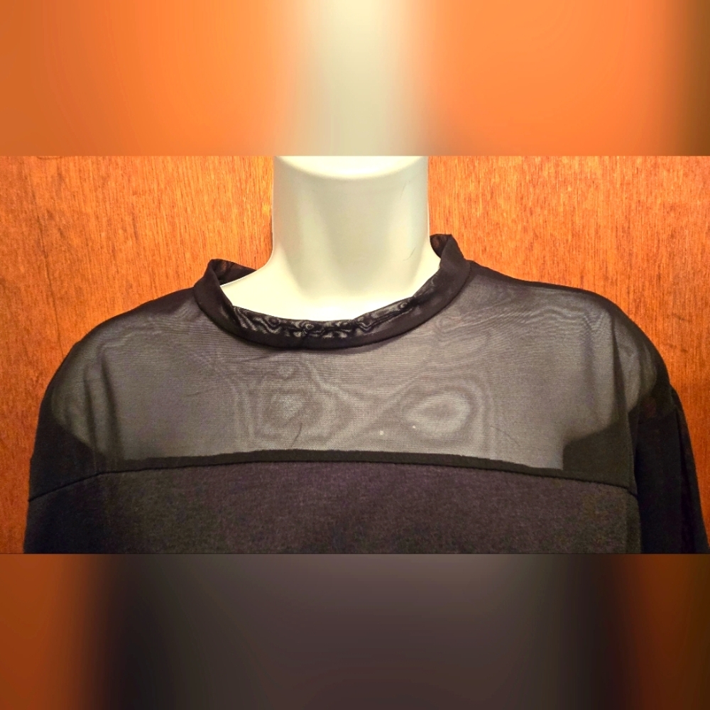 Unbranded Black Short Sleeve Mesh Pannel Cropped Tee SzM - Picture 4 of 7